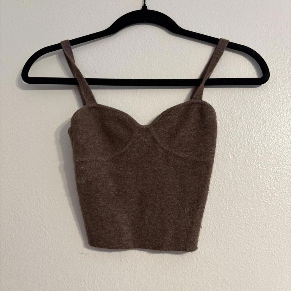 Aritzia Brown knitted crop top